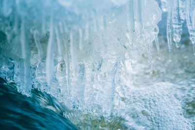 Close-up of frozen sea