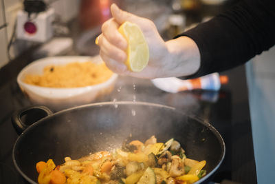 Person cooking dinner