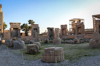 View of temple against clear sky