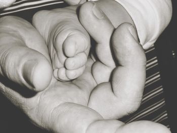 Close-up of baby hand