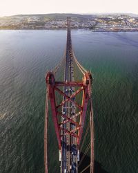 High angle view of bridge over sea