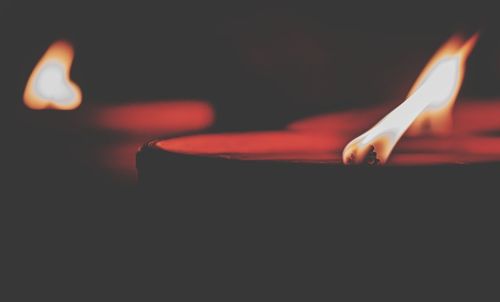 Close-up of burning candle
