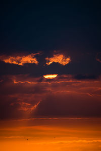 Low angle view of sky during sunset