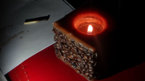 Close-up of lit candle
