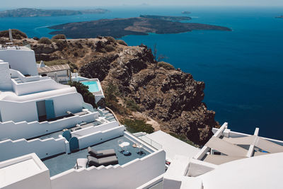 High angle view of sea against sky