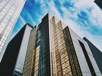 Low angle view of modern building against sky