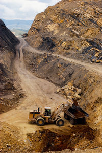 High angle view of construction site