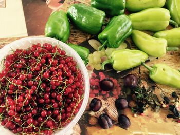 High angle view of fruits