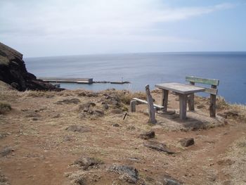 Scenic view of beach against sky