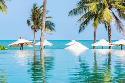 Scenic view of swimming pool against clear sky