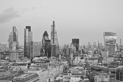 View of skyscrapers in city