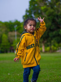 Girl standing at park