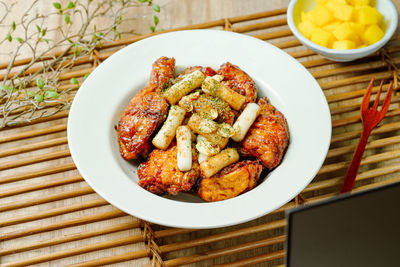 Close-up of food in plate on table