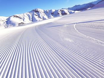 Scenic view of snow covered field