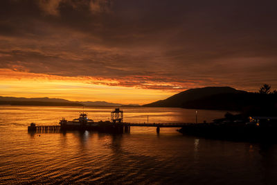 Sunrise at the ferry dock, lummi island, washington. 