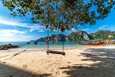 Scenic view of beach against sky