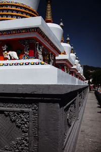 Exterior of temple against clear sky