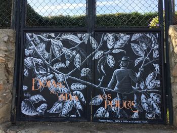 Graffiti on metal gate