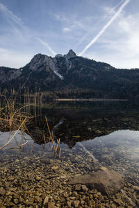 Scenic view of lake against mountains