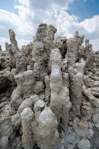 Low angle view of rock formation