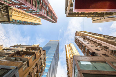 Low angle view of buildings against sky