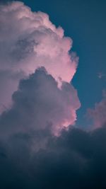 Low angle view of clouds in sky during sunset