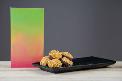 Close-up of food on table