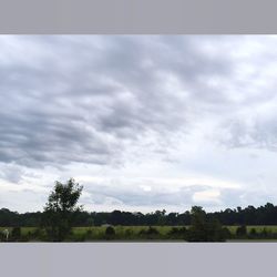 Scenic view of landscape against cloudy sky