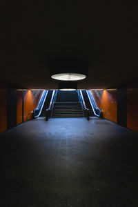 Interior of illuminated tunnel