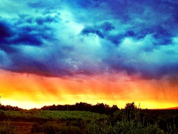 Dramatic sky over landscape
