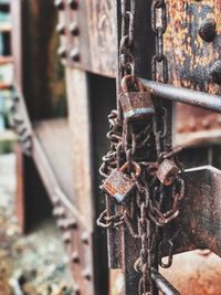 Close-up of rusty chain