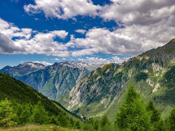 Panoramic view of mountains against sky