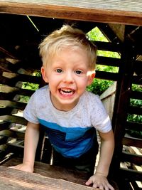 Portrait of cute boy smiling