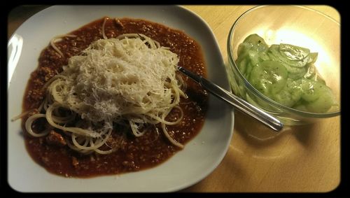 Close-up of served food