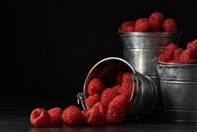 Close-up of strawberries in bowl on table