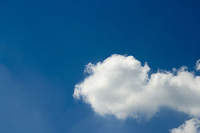 Low angle view of clouds in blue sky