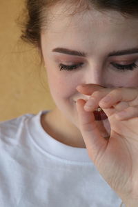 Close-up portrait of woman