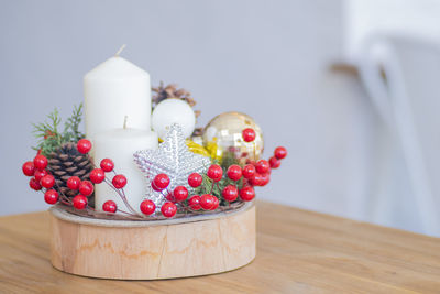 Close-up of fruits on table