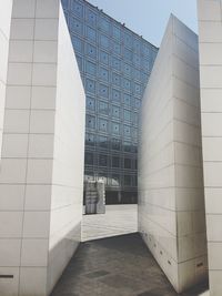 Low angle view of modern building against sky