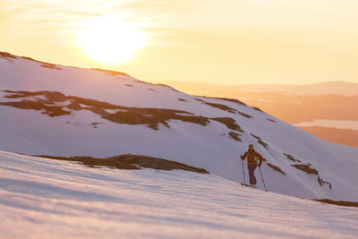 Skier at sunset