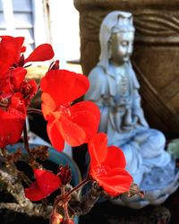 Close-up of flower statue