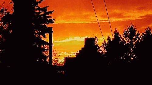 Silhouette trees against sky during sunset