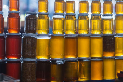 Full frame shot of bottles