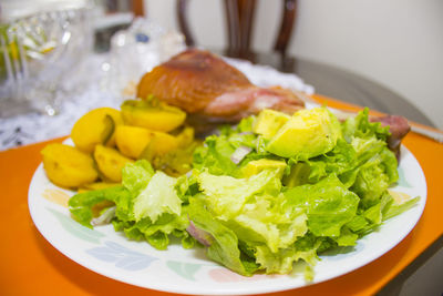 Close-up of salad in plate