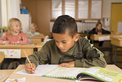 Boy in classroom