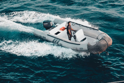 Nautical vessel in sea