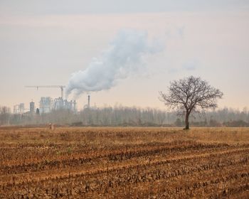 Rural/industrial landscape in bicinicco, friuli venezia giulia, italy