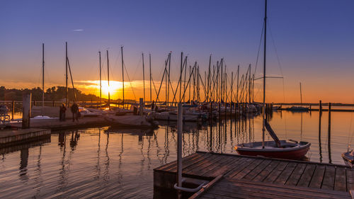 Scenic view of sea at sunset