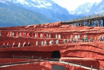 View of building with mountain in background