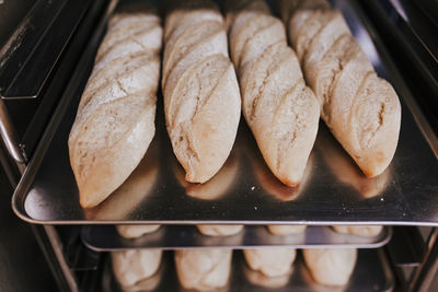 Food in rack at store for sale